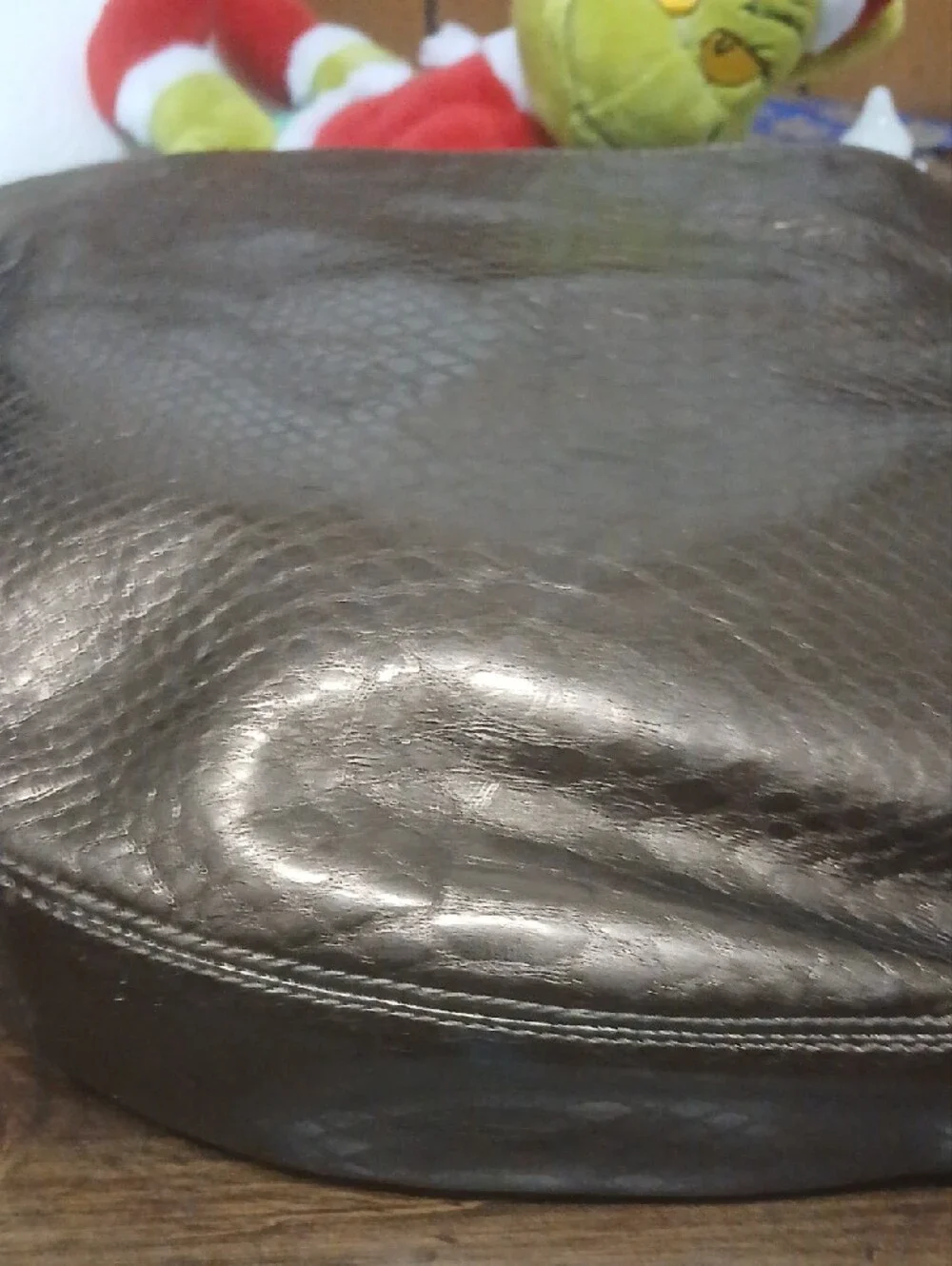 Michael Kors hobo Leather rattlesnake print Broonzed shoulder bag purse